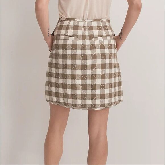 Madewell -1919 Quilted Flannel Mini Skirt in Gingham Check NWT size 6 - Picture 4 of 12